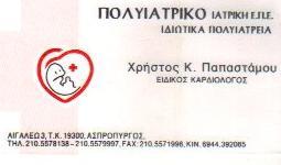ΕΙΔΙΚΟΣ ΚΑΡΔΙΟΛΟΓΟΣ ΑΣΠΡΟΠΥΡΓΟΣ ΑΤΤΙΚΗ ΠΑΠΑΣΤΑΜΟΥ ΧΡΗΣΤΟΣ