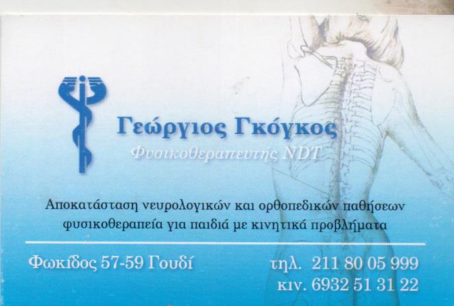 ΦΥΣΙΚΟΘΕΡΑΠΕΥΤΗΣ ΦΥΣΙΚΟΘΕΡΑΠΕΙΑ ΓΟΥΔΙ ΑΘΗΝΑ ΑΤΤΙΚΗ ΓΚΟΓΚΟΣ ΓΕΩΡΓΙΟΣ